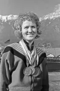 Чемпионка IX Олимпийских зимних игр Лидия Скобликова. 1964