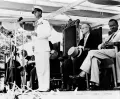 Принц Филипп, герцог Эдинбургский, выступает с речью на церемонии объявления независимости Танганьики. Дар-эс-Салам. 9 декабря 1961