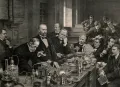 Анри Сент-Клер Девиль проводит эксперимент в лаборатории неорганической химии Высшей нормальной школы. Париж. 1878