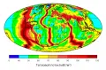 Карта глобального распределения теплового потока