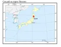 Сендай на карте Японии