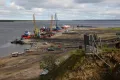 Морской порт на реке Хатанга у одноимённого села (Красноярский край, Россия)