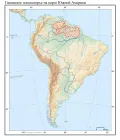 Гвианское плоскогорье на карте Южной Америки