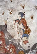 Девушка, собирающая шафран. Фреска. Акротири, остров Тира (Греция). 16 в. до н. э.