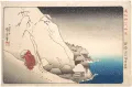 Утагава Куниёси. Монах Нитирэн в изгнании на острове Садо. Гравюра из серии «Иллюстрация известных монахов». 1835–1836