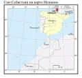 Сан-Себастьян на карте Испании