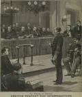 Альфред Дрейфус выступает перед военным судом во время вторичного разбора дела в Ренне. 1899