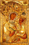 Тихвинская икона Божией Матери (в окладе). Известна с 1383