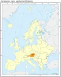 Австрия на карте зарубежной Европы