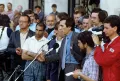 Выступление одного из основателей «Демократической платформы» Владимира Лысенко на митинге. Крымская набережная, Москва. 3 июля 1990