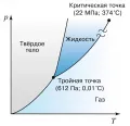 Диаграмма фазовых состояний воды с тройной точкой