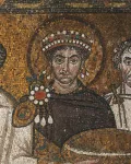 Портрет императора Юстиниана I. Фрагмент мозаики. Базилика Сан-Витале, Равенна (Италия). 6 в.