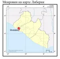 Монровия на карте Либерии