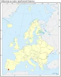 Гибралтар на карте зарубежной Европы