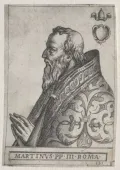 Портрет папы Римского Марина II. Гравюра Нового времени