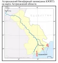 Астраханский биосферный заповедник (ООПТ) на карте Астраханской области