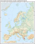 Полуостров Пелопоннес на карте зарубежной Европы