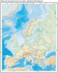 Неаполитанский залив на карте зарубежной Европы