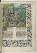 Битва при Оттерберне 15 августа 1388. Миниатюра из Хроник Фруассара. 15 в.