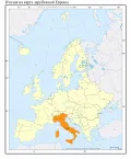 Италия на карте зарубежной Европы