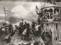 Сцена из спектакля «Бронепоезд 14-69». 2-е действие. Московский Художественный академический театр. 1927