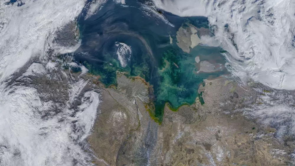 Море Лаптевых из космоса. Окраинные моря ледовитого океана