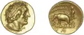 Монета Птолемея I Сотера, золото
