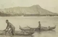 Гавайцы. Рыбаки ведут к берегу лодки с аутригерами