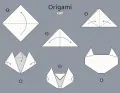 Схема складывания оригами в форме кошки