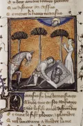 Нарцисс и Эхо. Миниатюра из Романа о Розе. Ок. 1390