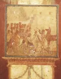 Троянского коня ввозят в Трою. Фреска. Дом Менандра, Помпеи. 1 в.