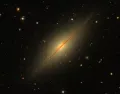 Спиральная галактика NGC 7814, диск которой наблюдается «с ребра»