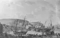 Роберт Додд. Вид на город и порт Дувра. 1793