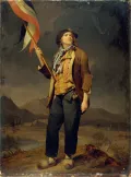 Луи-Леопольд Буальи. Портрет певца Симона Шенара в костюме санкюлота-знаменосца во время празднования освобождения Савойи 14 октября 1792