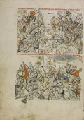 Битва при Легнице. Миниатюры из «Жития святой Ядвиги Силезской» Николая Прусского. 1353