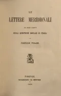 Villari P. Le lettere meridionali ed altri scritti sulla questione sociale in Italia. Firenze, 1878. Титульный лист