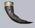 Ритон (рог для питья) с серебряной позолоченной оковкой. Чёрная Могила. 10 в.