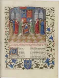 Коронация короля Англии Генриха VI французской короной. 1422. Миниатюра из рукописи Жана де Ваврена «Собрание староанглийских хроник». 15 в.