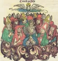 Пизанский собор 1409. Гравёры: Михаэль Вольгемут, Вильгельм Плейденвурф