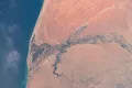 Река Сенегал и озеро Гьер (Сенегал). Вид из космоса