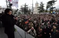 Нино Бурджанадзе на митинге оппозиции с требованием отставки Михаила Саакашвили. Тбилиси. Апрель 2009