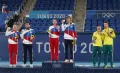 Церемония награждения чемпионов и призёров Игр XXXII Олимпиады в смешанном парном разряде по теннису. 2021