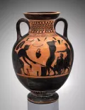 Чёрнофигурная амфора с изображением кузни. Аттика. Ок. 500–490 до н. э.
