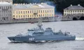 Базовый тральщик проекта 12700 «Александр Обухов» на Главном военно-морском параде в честь Дня ВМФ в Санкт-Петербурге. 