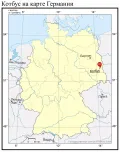 Котбус на карте Германии