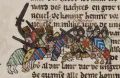 Войско Генриха I Птицелова сражается с венграми. Миниатюра из Саксонской всемирной хроники. 1270–1279