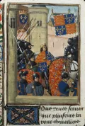 Ричард II отправляется в Ирландию для подавления мятежа. 1399. Миниатюра из Хроник Фруассара. Ок. 1470–1472