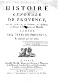 Жан-Пьер Папон. Всеобщая история Прованса. Париж, 1776–1786. Титульный лист