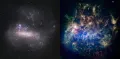 Большое Магелланово Облако в оптическом и инфракрасном диапазонах электромагнитного спектра