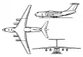 Схема самолёта Ил-76 в 3-х проекциях